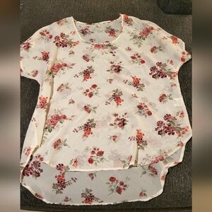 Sheer Floral Oversized (XL) Blouse